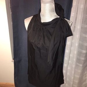 Lily Pulitzer Black Silk Sleeveless Bow top